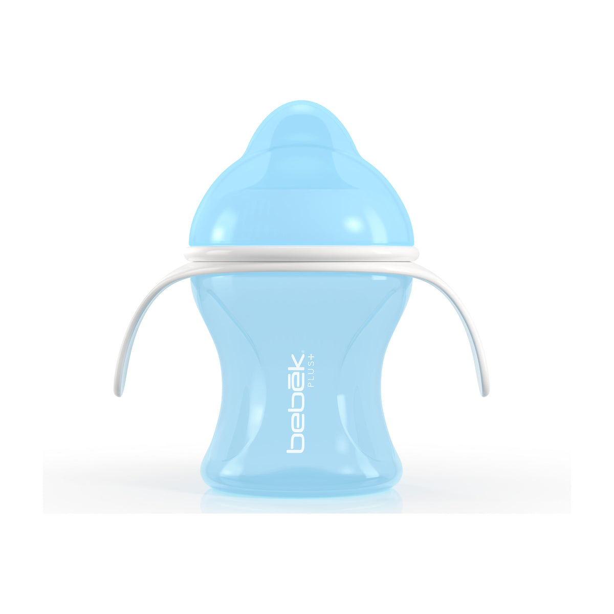 Bebek Plus 5 oz sippy cup in blue with soft spout and two handles