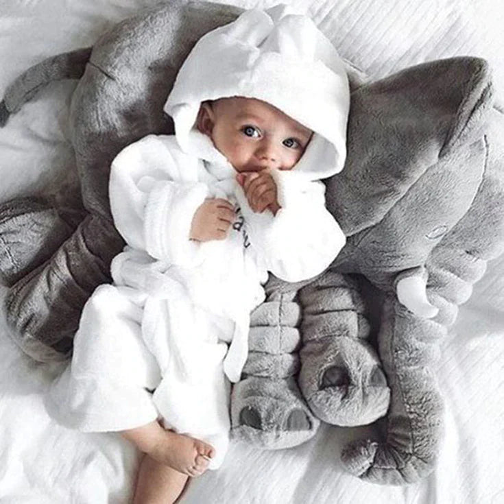 Soft elephant cuddle pillow for naps