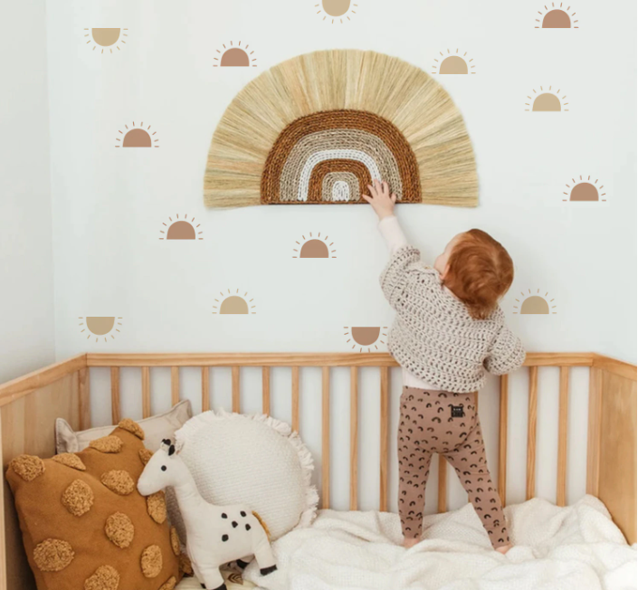 Boho polka dot nursery wall stickers