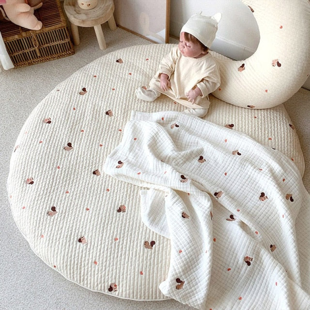 Bear Embroidered Play Mat