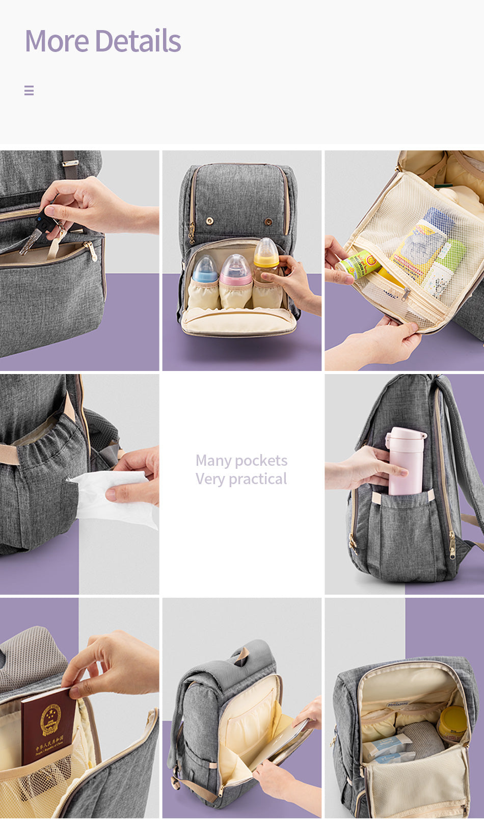 25L Diaper Backpack with Changing Mat