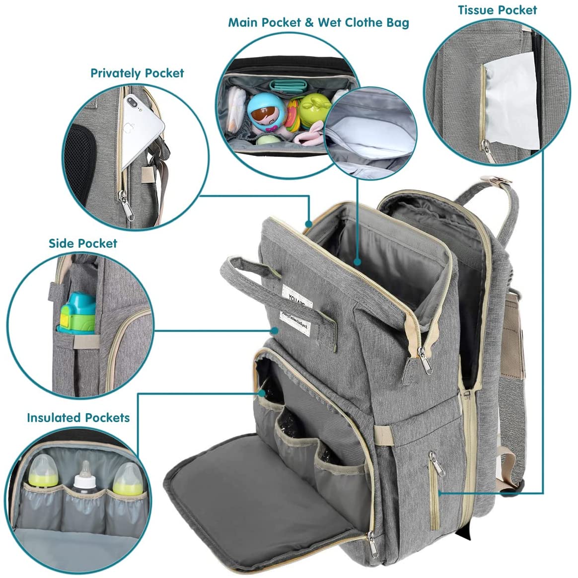 Convertible Diaper Backpack