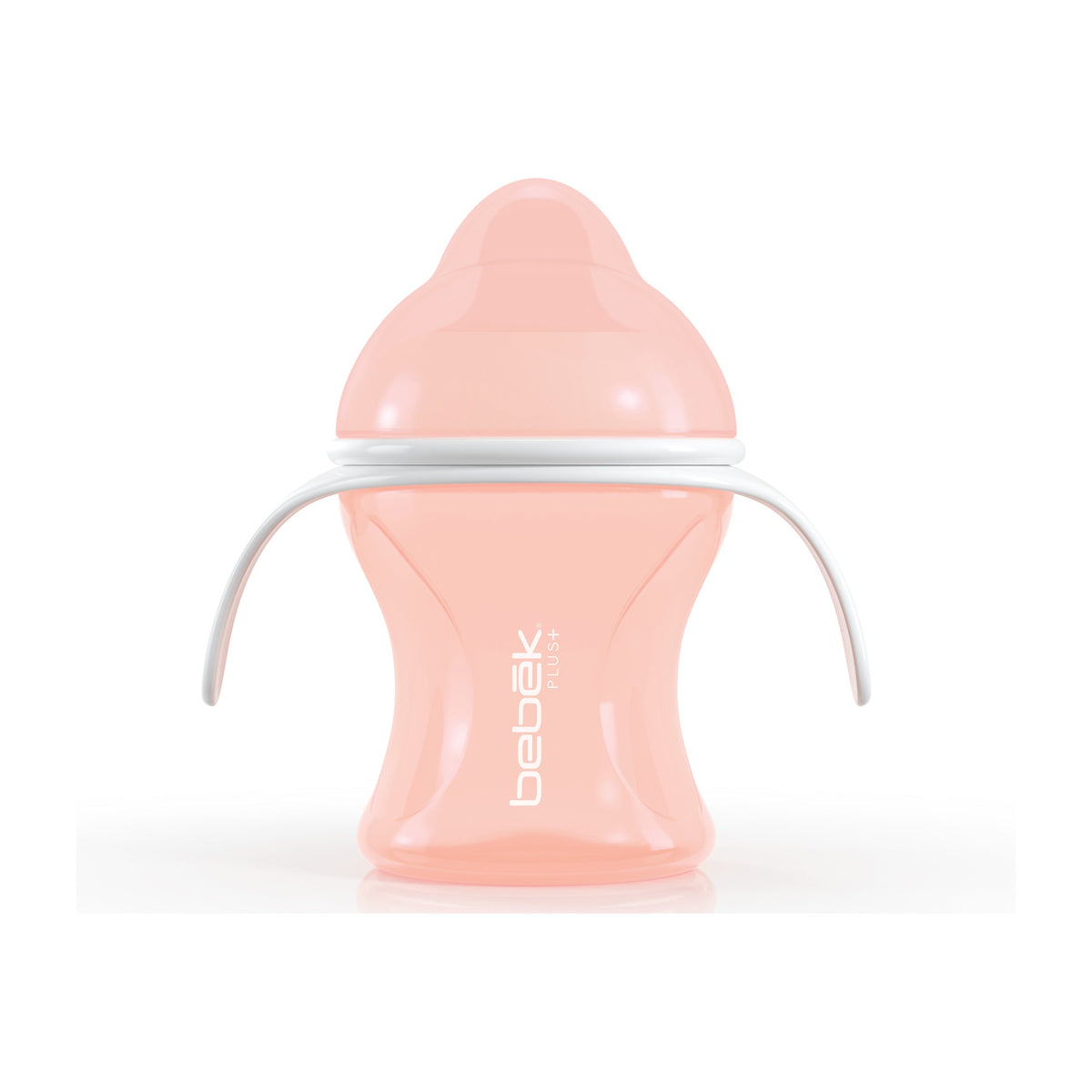 Bebek Plus 5 oz sippy cup in pink with soft spout and two handles