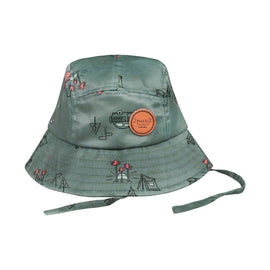 Printed Hat Khaki Green Camping Print