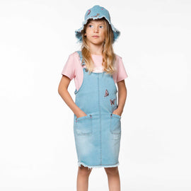 Denim Overall Dress Light Blue Denim