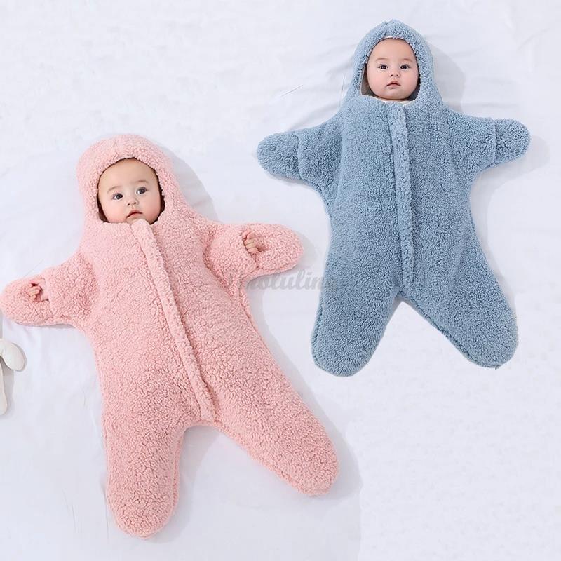Winter cocoon sleepsack with fleece outer and cotton lining