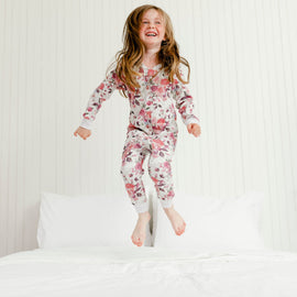 Organic Cotton One Piece Printed Roses Pajama Set