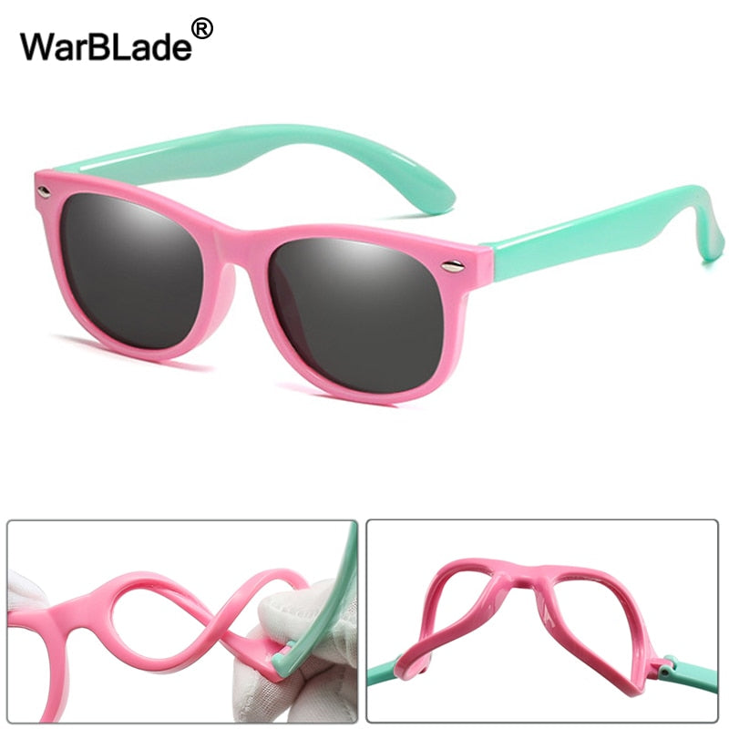 Kids' polarized sunglasses with flexible silicone frame