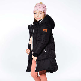 Puffy Long Coat Black