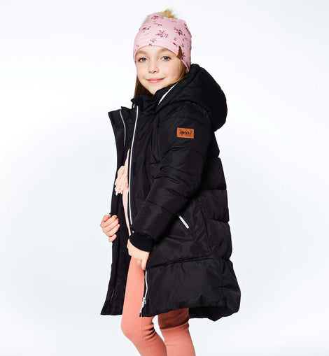 Puffy Long Coat Black