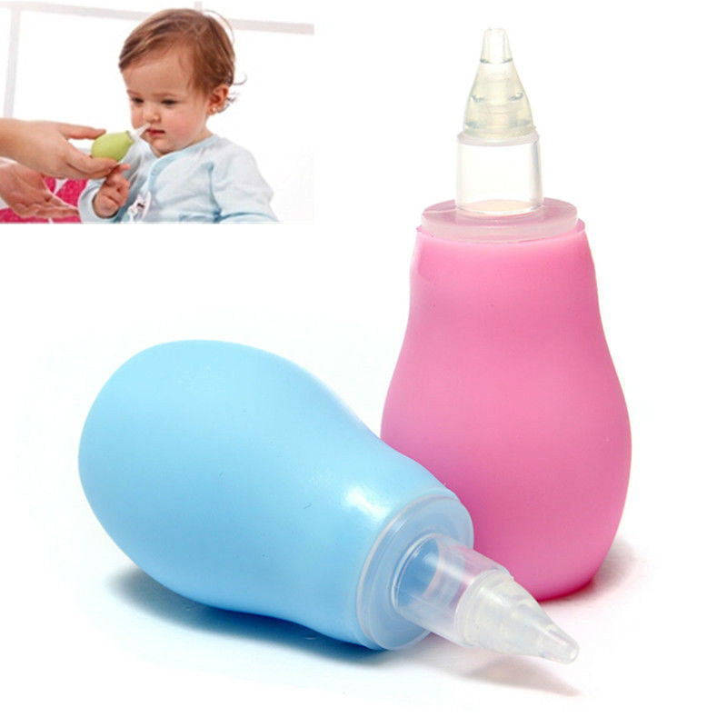 Silicone baby nasal aspirator with soft suction nozzle